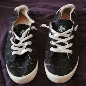 Black & White Roxy Slip Ons